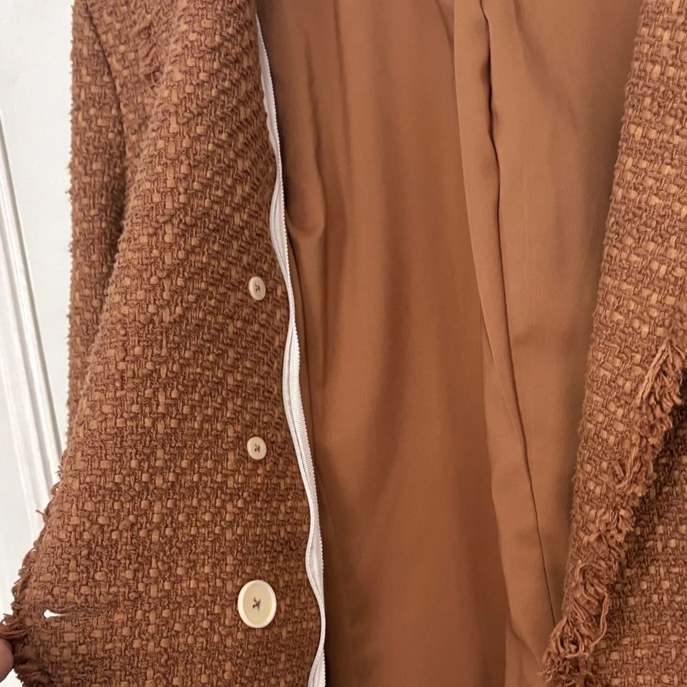 Veronica Beard Tan Double-Breasted Blazer - Picture 8 of 10